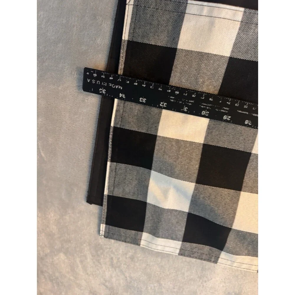 Jacquard Table Runner Black&white Plaid Design 70” X 13”
